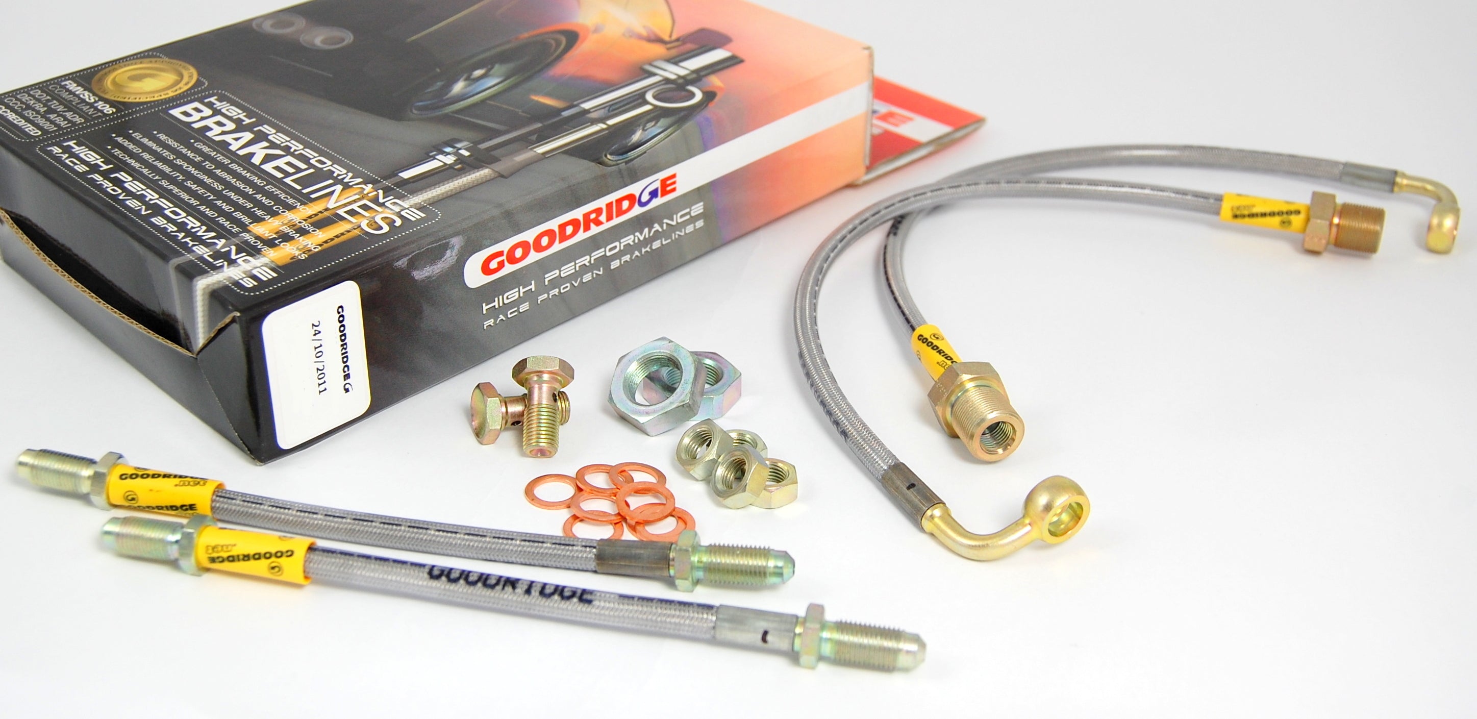 Goodridge 4 Line Braided Brake Line Kit - KAD Spec
